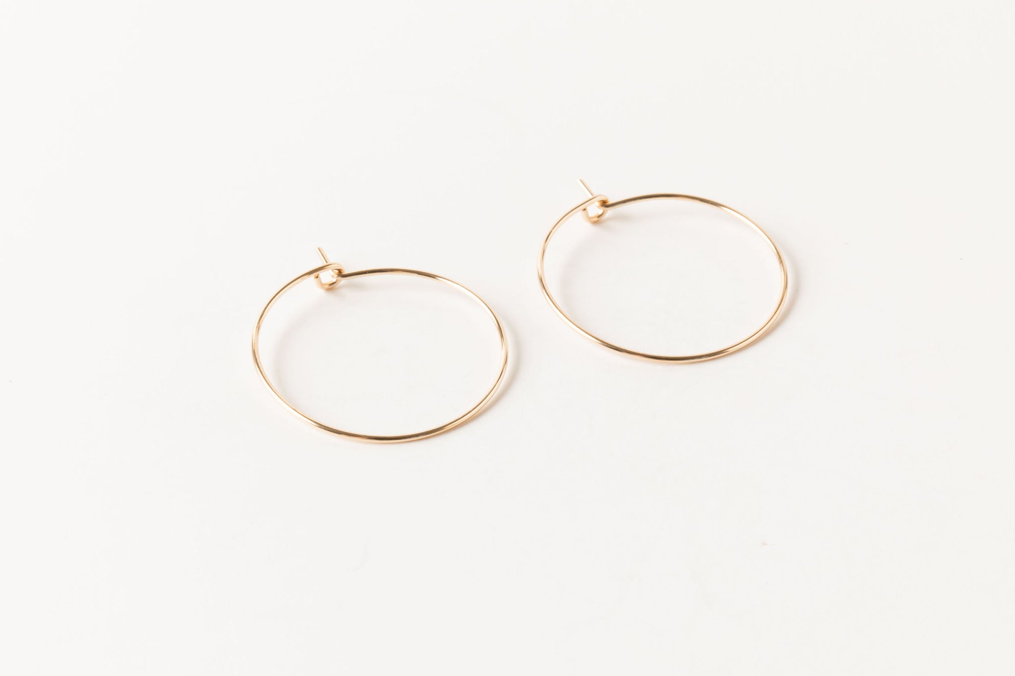 Thin Gold Classic Hoop Earrings, 14K Gold Filled Threader Hoop Earrings, Smooth, Everyday Earrings, Sheena Marshall Jewelry, Denver, Colorado