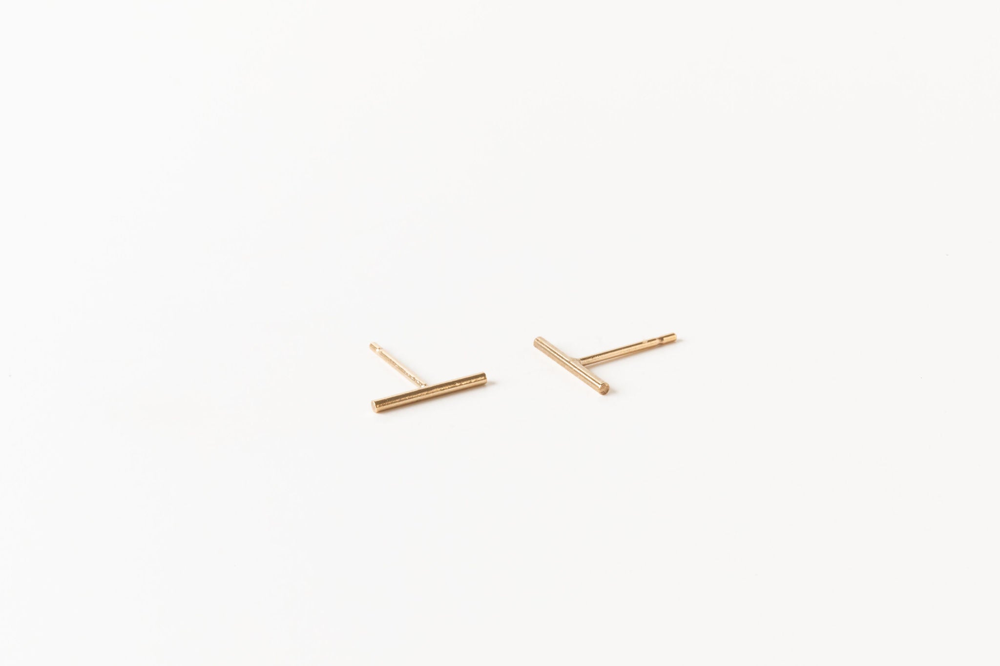 14k Gold Filled Bar Stud Earrings - Minimalist Bar earrings, Simple Every Jewelry, Gold Filled Stud Earrings Short Bar Stick Earrings, Sheena Marshall Jewelry, Denver, Colorado