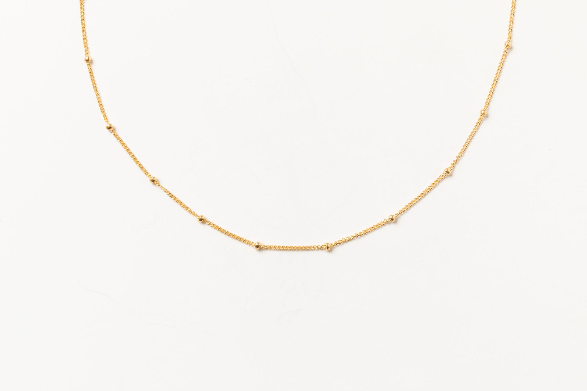14k Gold Beaded Satellite Chain,Dew Drops,Simple,Gold Filled, Everyday Layering Necklace, Sheena Marshall Dainty and Modern Jewelry, Denver Colorado