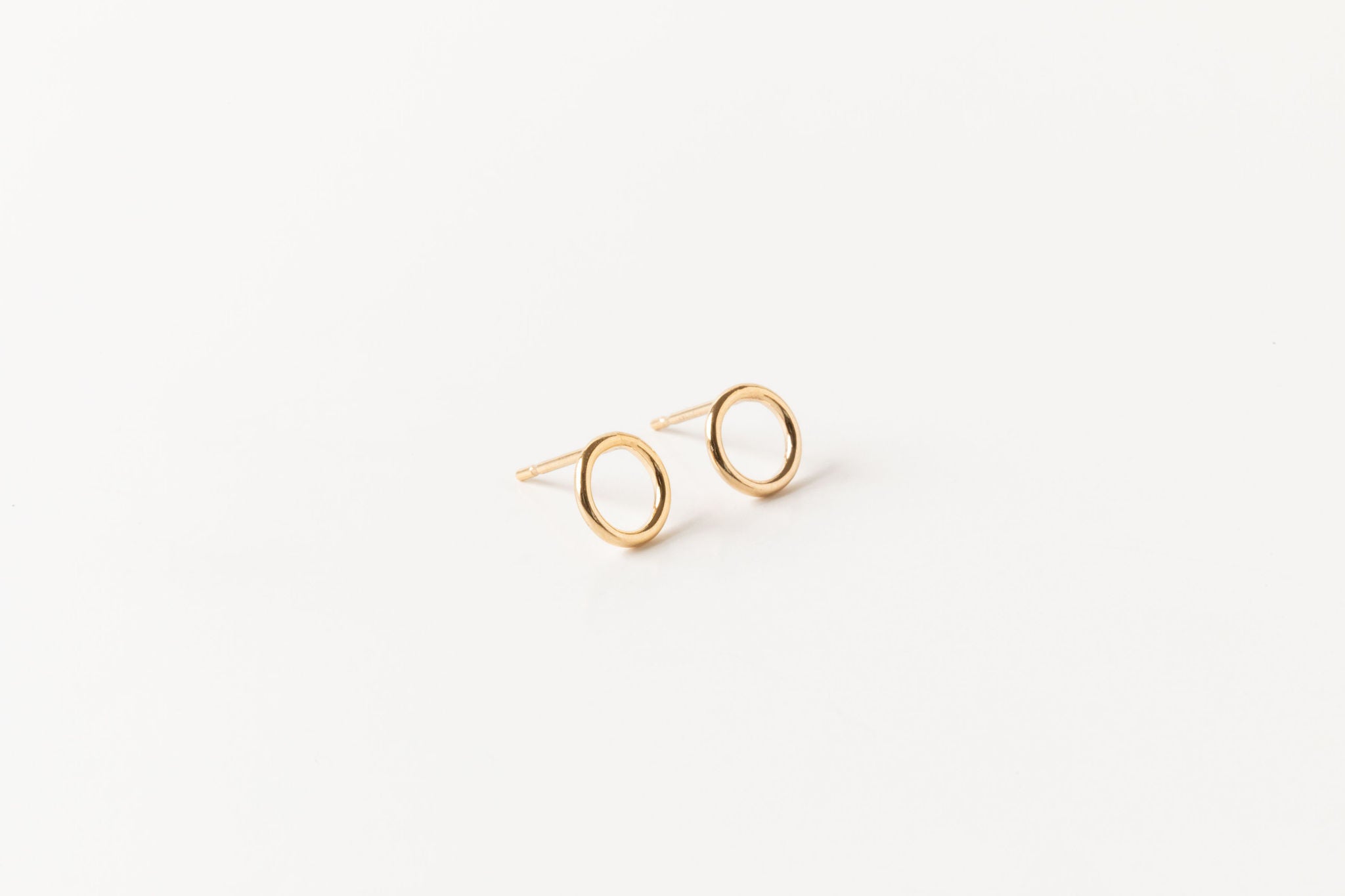 14k Gold Filled Open Circle Stud Earrings - Gold Filled Round Earrings, Minimalist Earrings, Dot Stud Earrings, Everyday Jewelry, Sheena Marshall Jewelry, Denver, Colorado