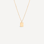 Rectangle Pendant gold charm necklace round box chain solid 14k gold