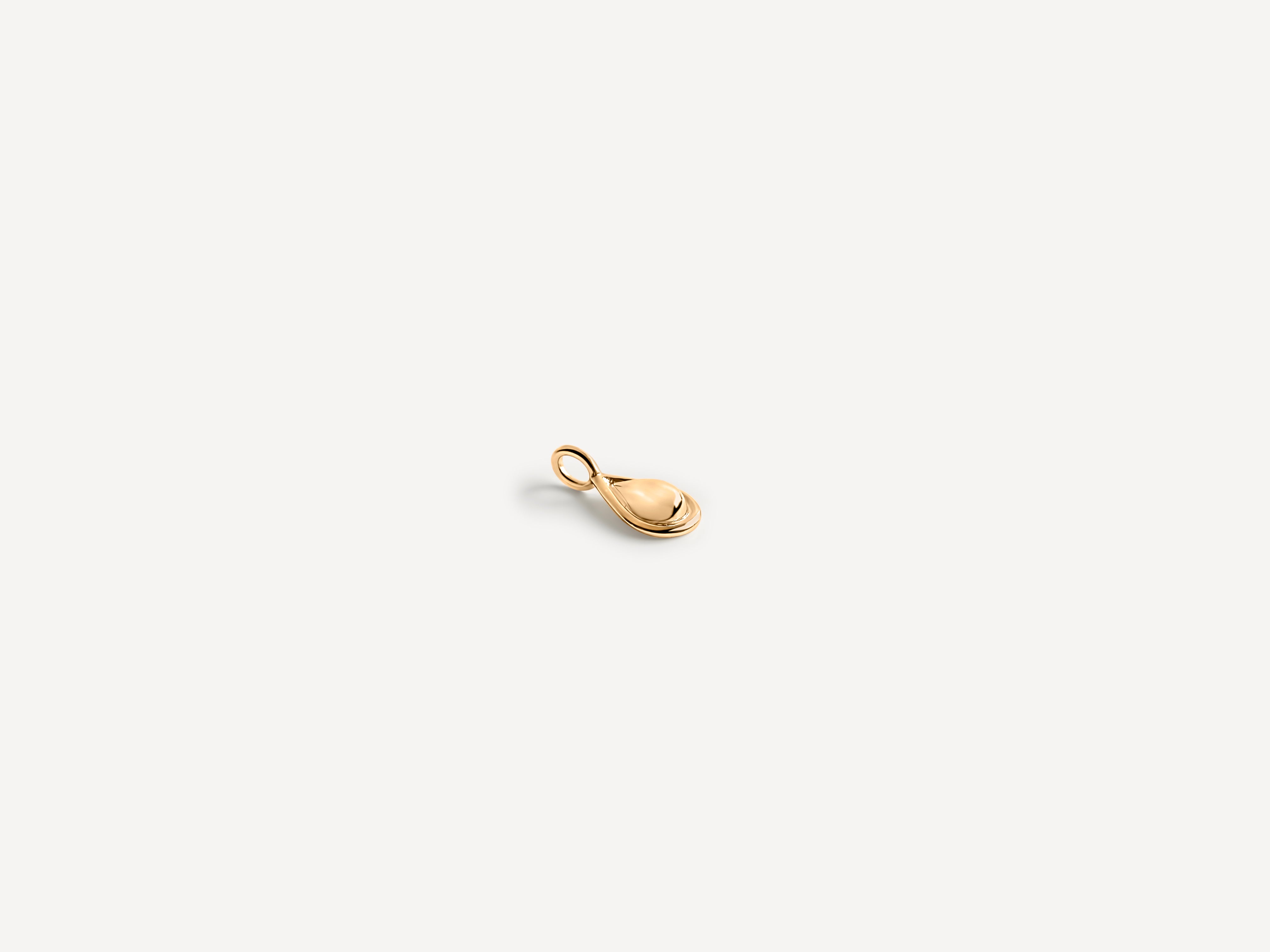 Teardrop Pendant gold charm necklace dainty cable chain solid 14k gold