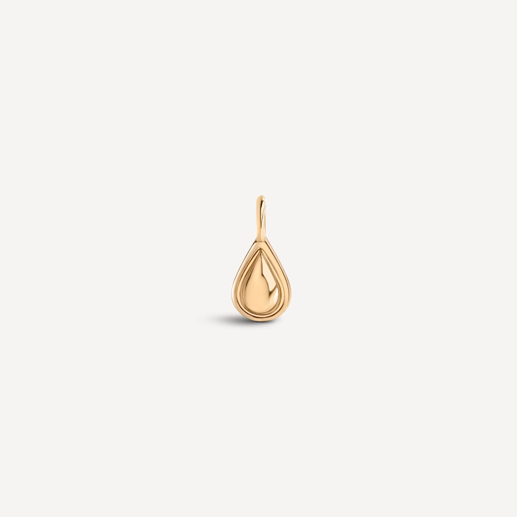 Teardrop Pendant gold charm necklace dainty cable chain solid 14k gold