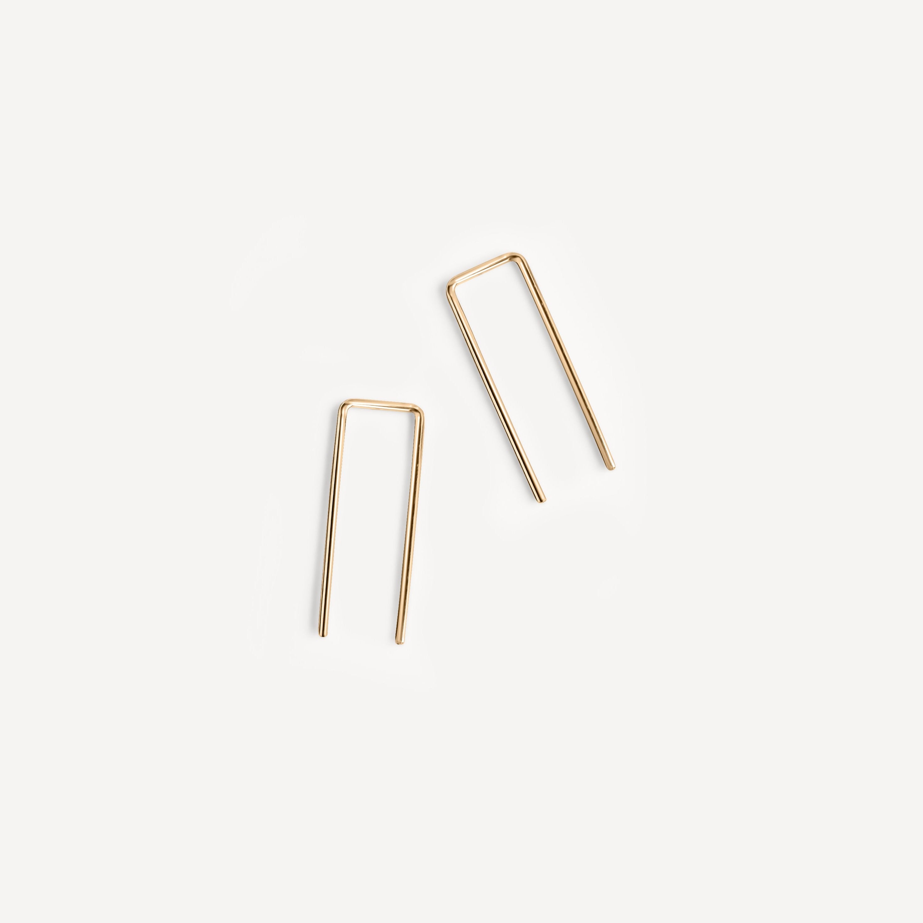 Tiny Staple Threader Earrings Gold Fill – Sheena Marshall