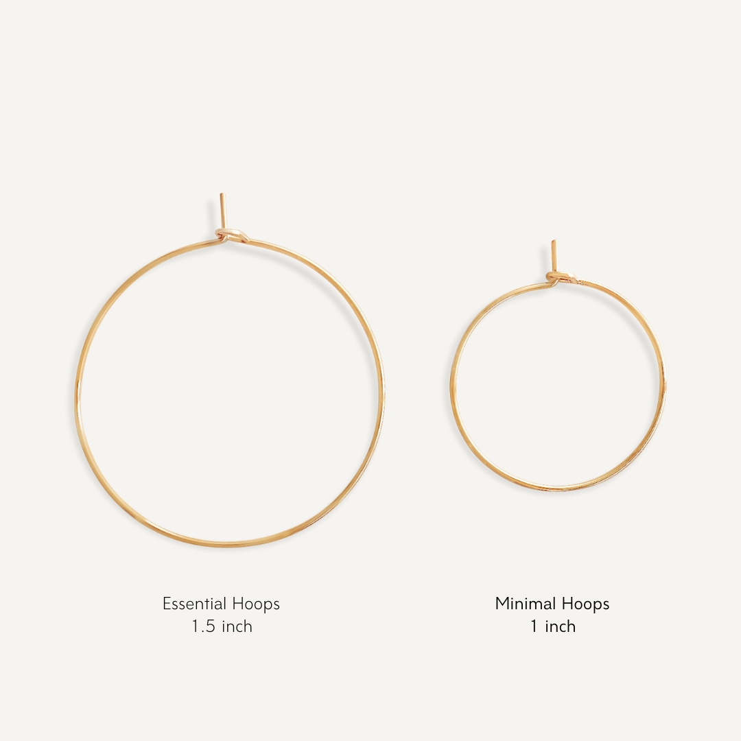 Thin Gold Classic Hoop Earrings, 14K Gold Filled Threader Hoop Earrings, Smooth, Everyday Earrings, Sheena Marshall Jewelry, Denver, Colorado