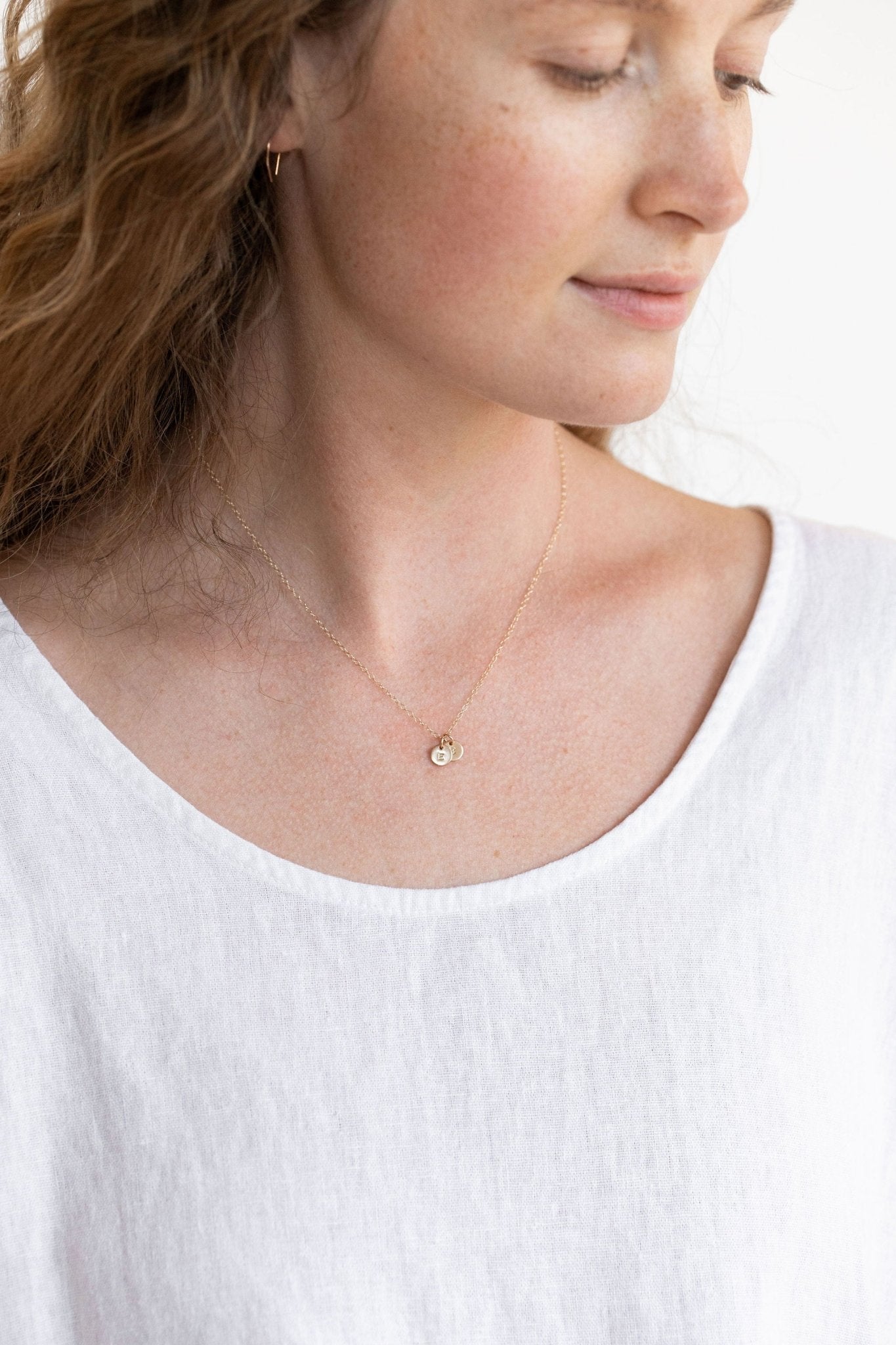 Tiny Initial Necklace • Gold Fill , Letter Name Dainty Layering Charm Necklace - Gift for Mom For Her Personalized Jewelry - Sheena Marshall Jewelry - Denver - Colorado