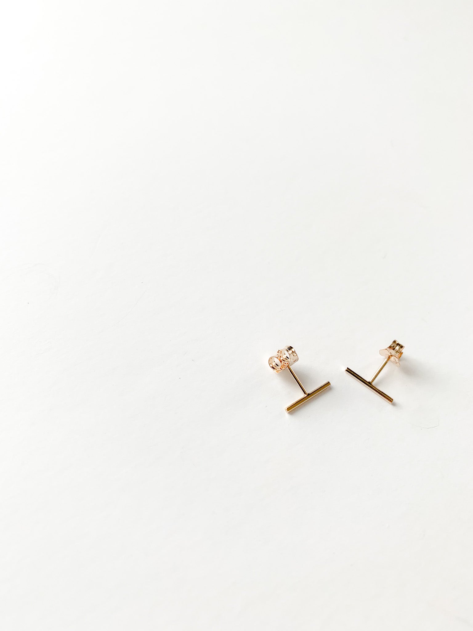 14k Gold Filled Bar Stud Earrings - Minimalist Bar earrings, Simple Every Jewelry, Gold Filled Stud Earrings Short Bar Stick Earrings, Sheena Marshall Jewelry, Denver, Colorado