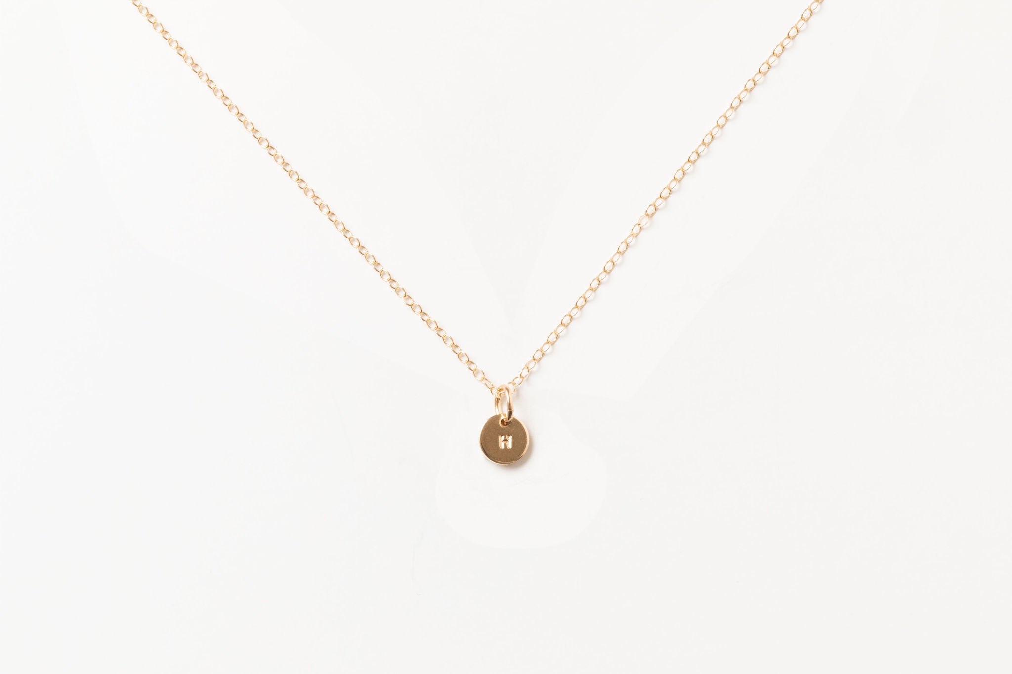 Tiny Letter Charm Necklace