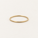 1mm Thin Round Band, Solid 14k Gold — front view