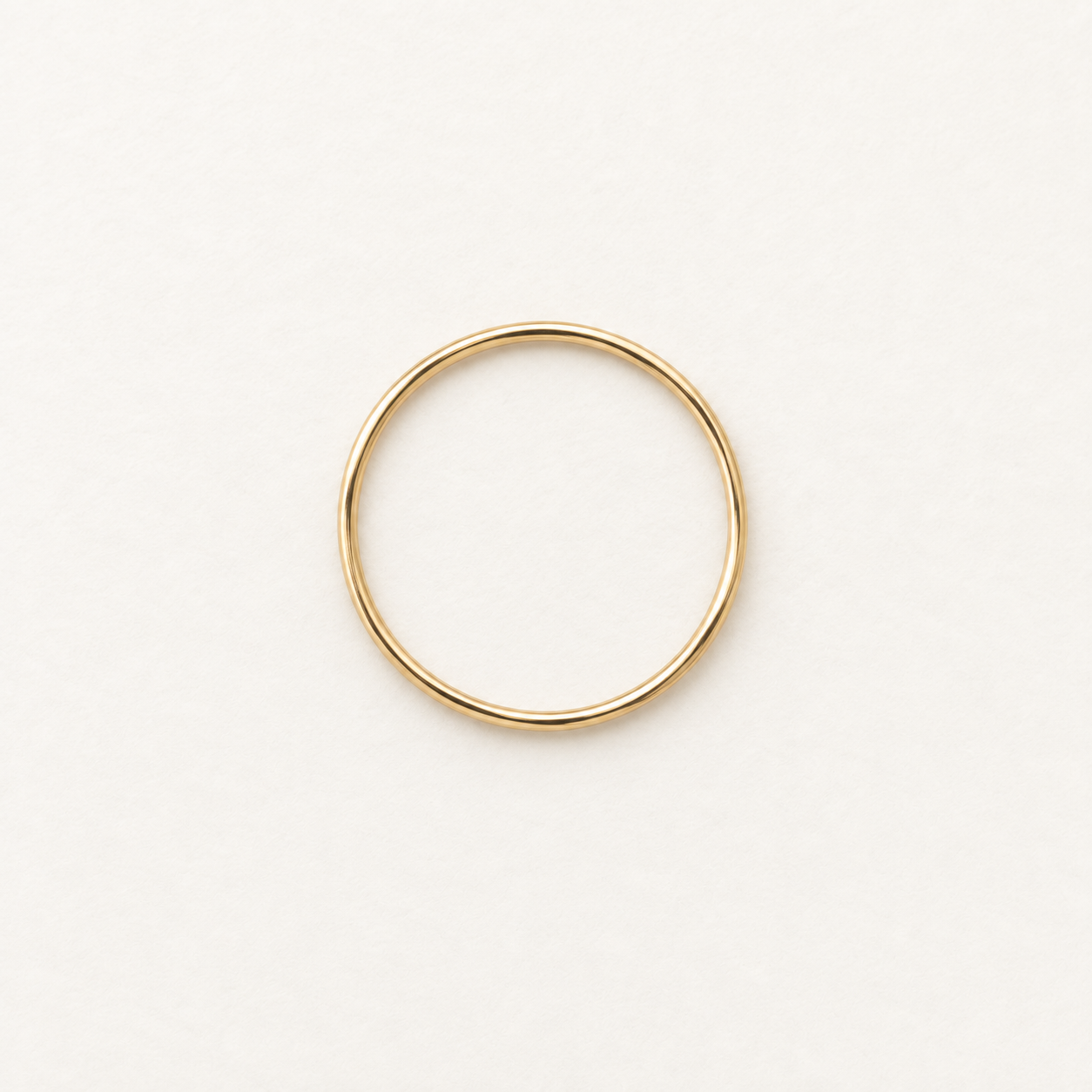 1mm Thin Round Band, Solid 14k Gold