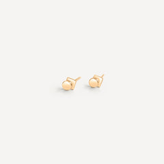 Circle and square geometric solid gold 14k stud earrings