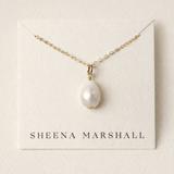 Baroque Pearl Necklace, Gold Fill on a jewelry card