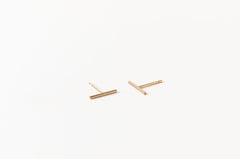 14k Gold Filled Bar Stud Earrings - Minimalist Bar earrings, Simple Every Jewelry, Gold Filled Stud Earrings Short Bar Stick Earrings, Sheena Marshall Jewelry, Denver, Colorado