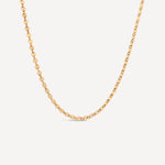 Gold fill confetti chain necklace on a white background
