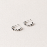 Dot Hoops, Sterling Silver