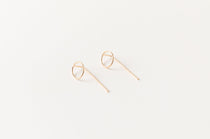 Small Circle Threader Earrings - 14k gold filled, geometric earrings, minimalist earrings, modern ear jackets, Sheena Marshall Jewelry, Denver Colorado