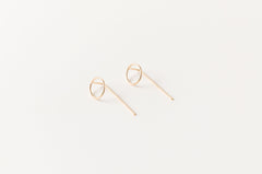 Small Circle Threader Earrings - 14k gold filled, geometric earrings, minimalist earrings, modern ear jackets, Sheena Marshall Jewelry, Denver Colorado