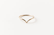 V-shape Teardrop Ring in 14k Gold Fill, chevron, wedding stacker, thick hammered or smooth, curved arch ring, wishbone, Sheena marshall Jewelry, Denver Colorado