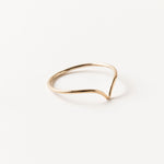 V-shape Teardrop Ring in 14k Gold Fill, chevron, wedding stacker, thick hammered or smooth, curved arch ring, wishbone, Sheena marshall Jewelry, Denver Colorado