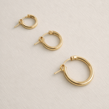 Everyday Click Hoop Earrings, Gold Fill — size reference