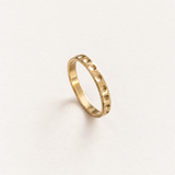 Flat Dot Band, Solid 14k Gold — top view