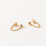 Chain Loop Earrings • 14k gold fill - Dangle Earrings - Edgy - Bridesmaids - Minimalist Gift for Her - Drop Studs - Dainty Posts, Sheena Marshall Jewelry, Denver Colorado