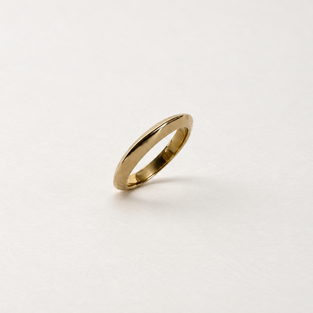 Knife Edge Ring, Solid 14k Gold