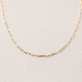 Nora Link Necklace, Gold Fill laid flat
