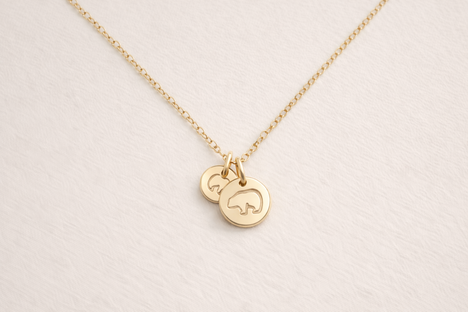 Mama Bear, Baby Bear Necklace | Gold Fill
