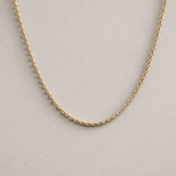 Marée Rope Necklace, Gold Fill laid flat