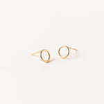 14k Gold Filled Open Circle Stud Earrings - Gold Filled Round Earrings, Minimalist Earrings, Dot Stud Earrings, Everyday Jewelry, Sheena Marshall Jewelry, Denver, Colorado