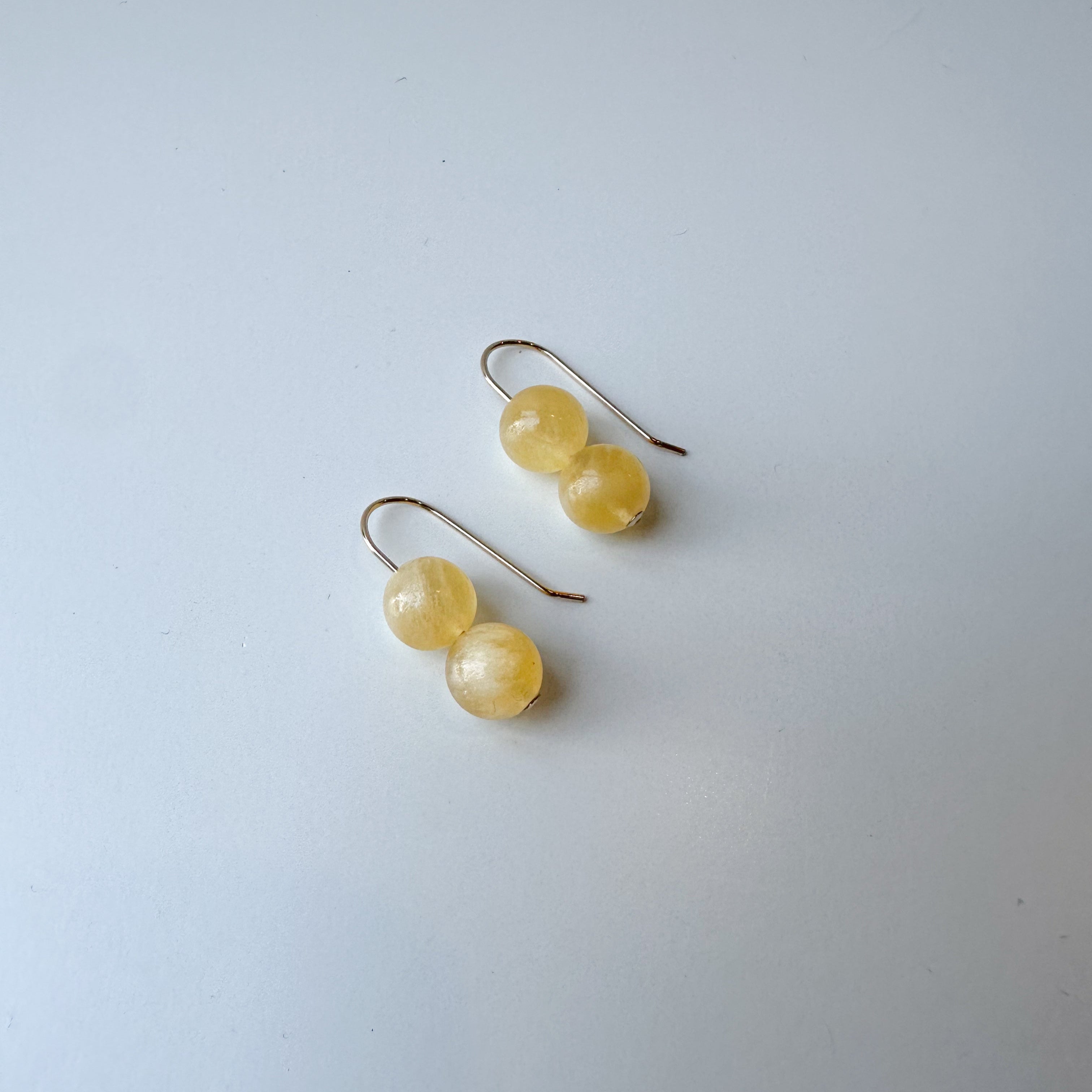 Yellow Calcite Stone Earrings Long Gold Dangle Earrings Yellow Stone Earrings Yellow Gold Dangles Minimalist Stone Earrings Calcite Jewelry, Sheena Marshall Jewelry, Denver, Colorado
