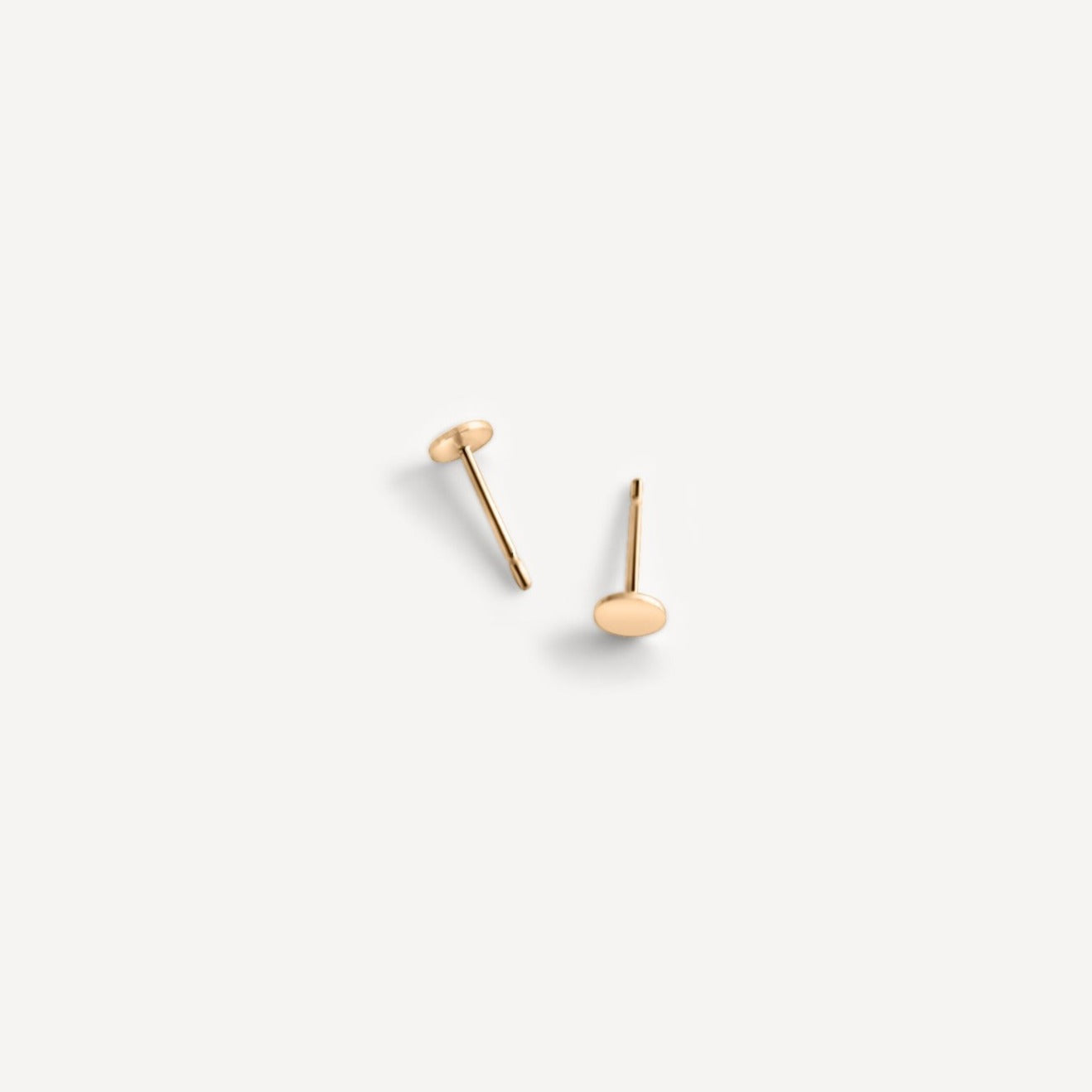 Gold-filled Mia Flat Circle Studs in 4mm size, perfect for minimal everyday wear.