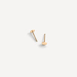 Gold-filled Mia Flat Circle Studs in 4mm size, perfect for minimal everyday wear.