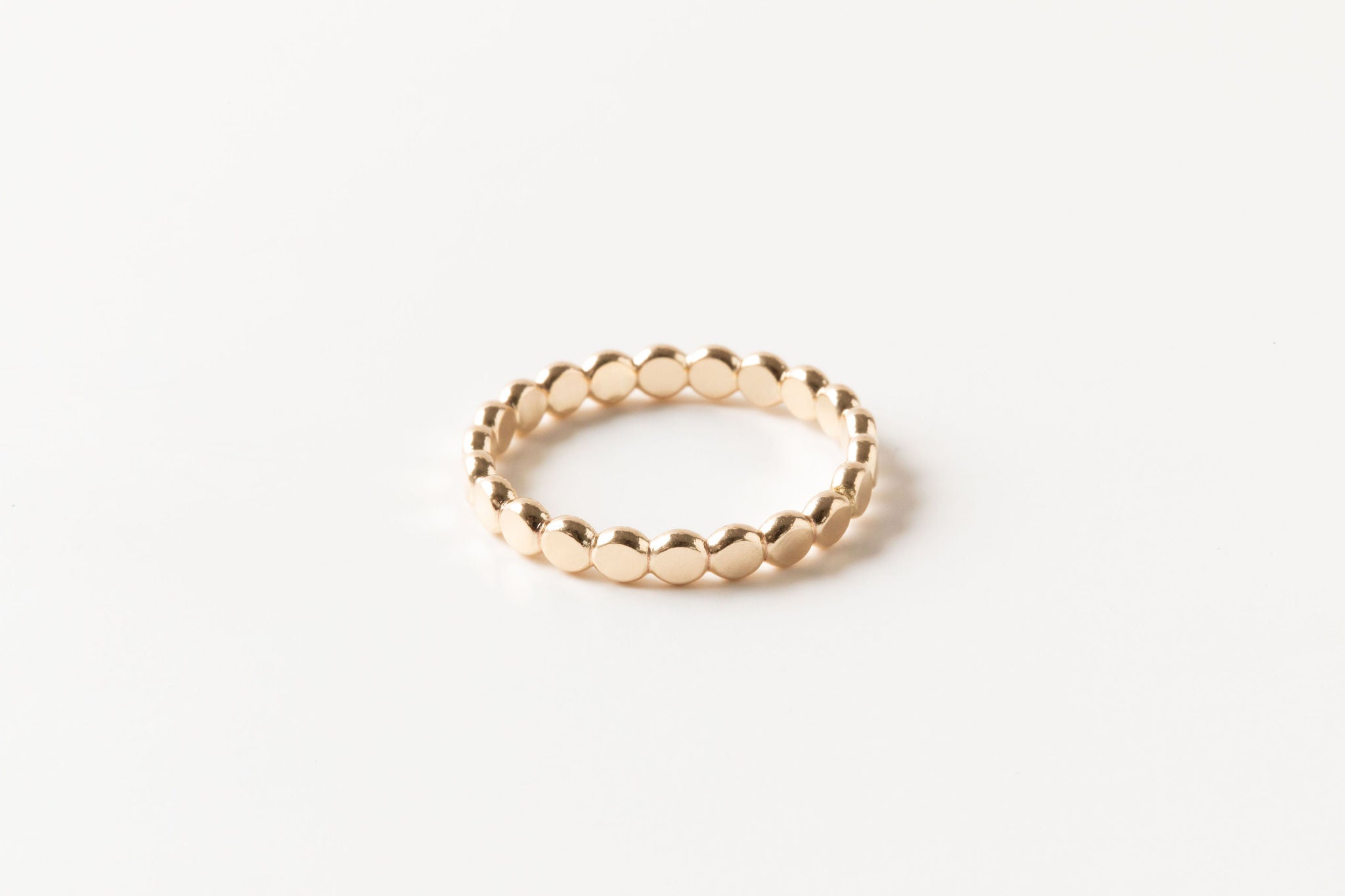 Flat Beaded Ring/ Gold Filled Ring/ 14k Gold Filled Stacking Ring/ Midi Rings/ Dainty Dot Ring/ Minimalist Ring/ Flat Dot Ring, Sheena Marshall Jewelry, Denver, Colorado