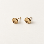 Molten Pebble Studs No. 1, Solid 14k Gold — front view