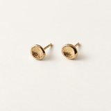 Molten Pebble Studs No. 1, Solid 14k Gold — front view