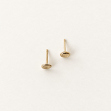 Molten Pebble Studs No. 1, Solid 14k Gold — top view