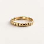Notch Band, 14k Solid Gold — front view