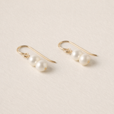 Pearl Drop Earrings, Gold Fill + Pearl