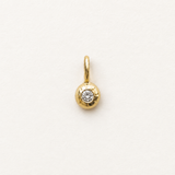 Molten Form Pendant No. 6, Solid 14k Gold + Natural Diamond — front view