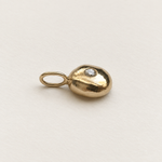 Molten Form Pendant No. 2, Solid 14k Gold + Natural Diamond — side view