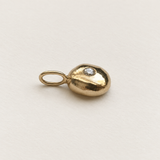 Molten Form Pendant No. 2, Solid 14k Gold + Natural Diamond — side view