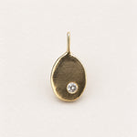 Molten Form Pendant No. 1, Solid 14k Gold + Natural Diamond — front view