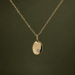 Molten Form Pendant No. 1, Solid 14k Gold + Natural Diamond on a chain