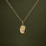 Molten Form Pendant No. 1, Solid 14k Gold + Natural Diamond on a chain