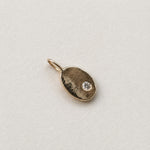 Molten Form Pendant No. 1, Solid 14k Gold + Natural Diamond — side view