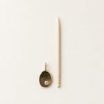 Molten Form Pendant No. 1, Solid 14k Gold + Natural Diamond — size reference