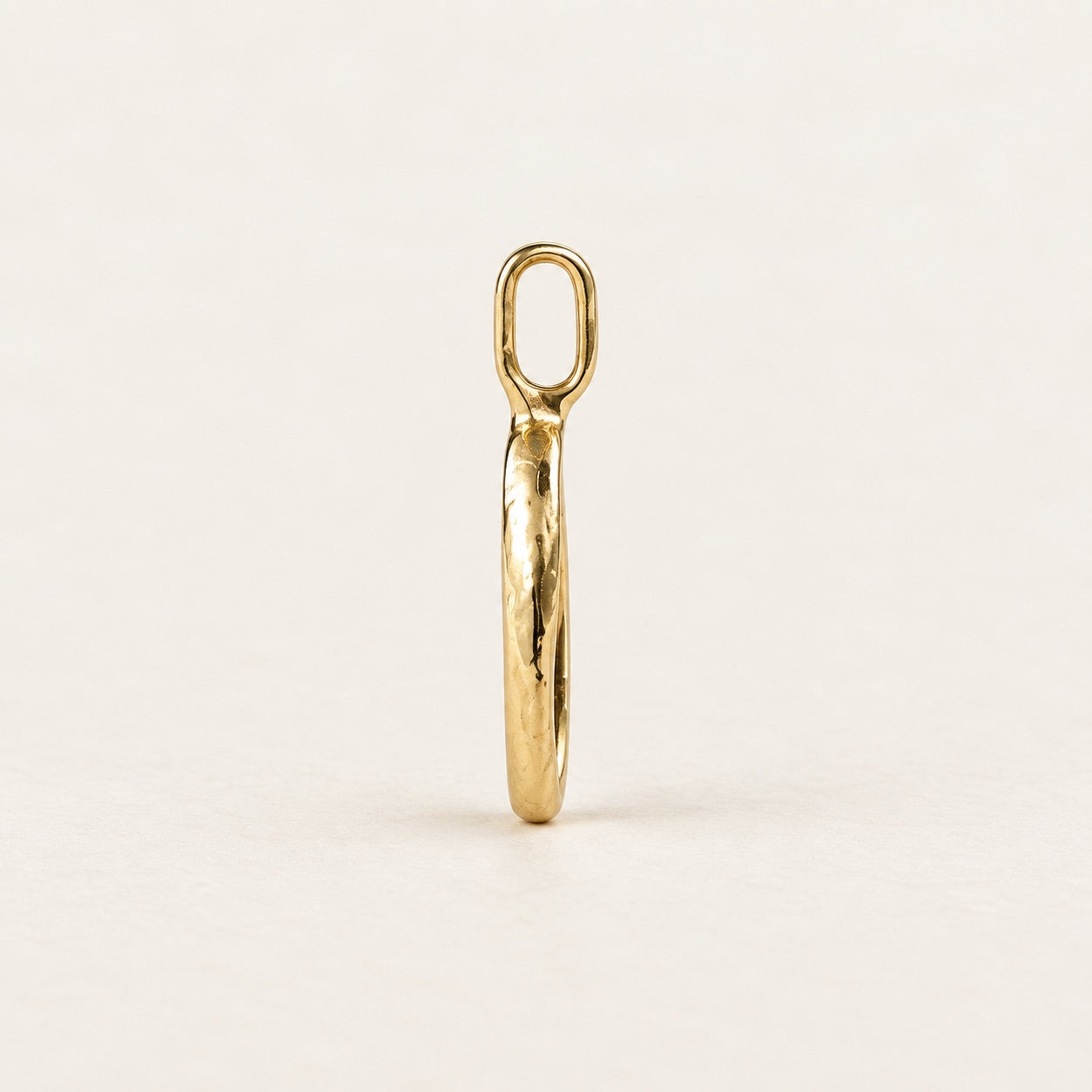 Molten Form Pendant No. 1, Solid 14k Gold + Natural Diamond — side view