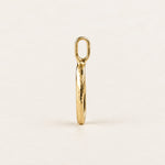 Molten Form Pendant No. 1, Solid 14k Gold + Natural Diamond — side view